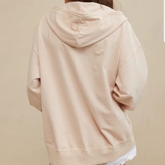 Aerie Sandalwood Oversized Quarter Zip Hoodie Sz L - Picture 2 of 9